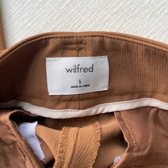 Aritzia Wilfred Brown High Rise Ankle Length Pants with Tie Belt. Like New. Size - Picture 4 of 6